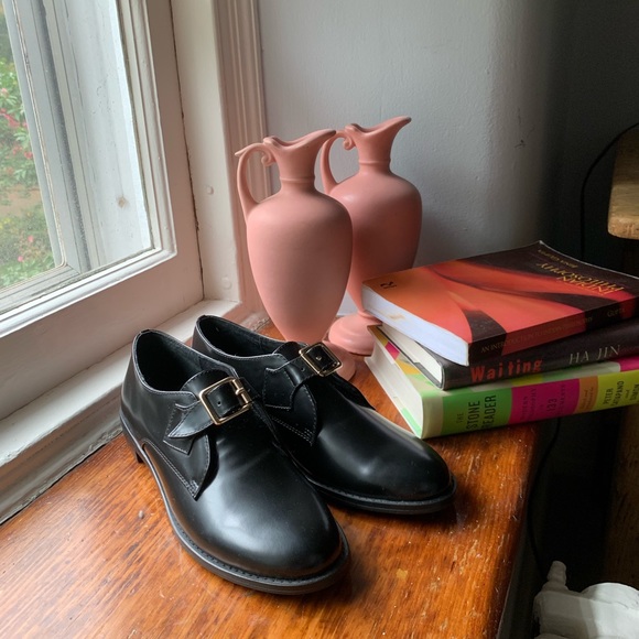 F-Troupe Black Leather Buckle Shoes - Picture 3 of 6